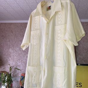 Pre-owned Mens Vintage The Genuine Haband Guayabera Cuban Style Classic Size XL